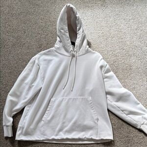 Athleta White Hoodie with Drawstring pocket